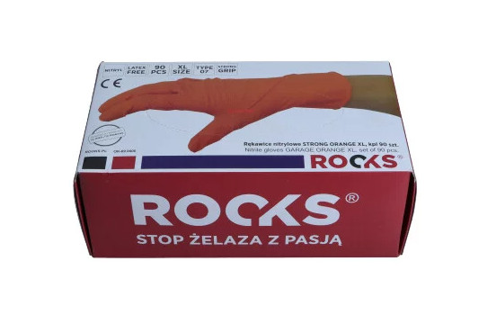 Rooks Disposable Gloves orange, Size XL, set of 90 pieces