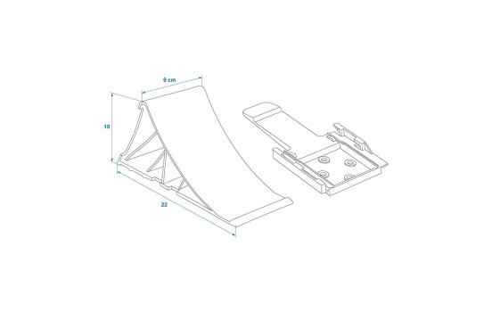 Black plastic wheel chock incl. flat holder, Image 7