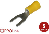 cable fork 5 pieces 4.0x6.0 m6 yellow in blister