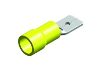 cable lug 5 pieces 6.3x0.8 yellow in blister