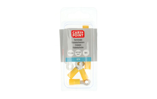 Carpoint Ring Cable Lug 674 Yellow M4 10 Pieces, Image 5