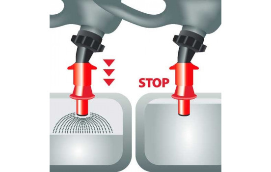 Pouring spout car stop