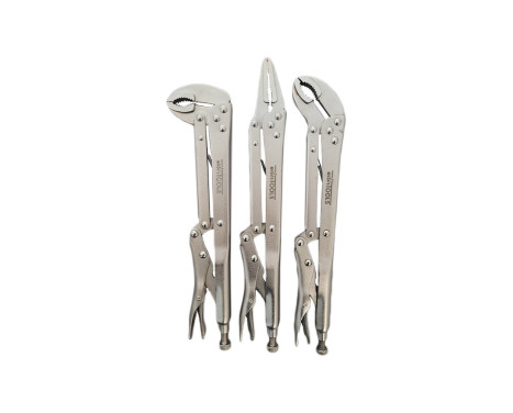 3-piece flat and curved jaw long reach mole grip pliers, Image 3