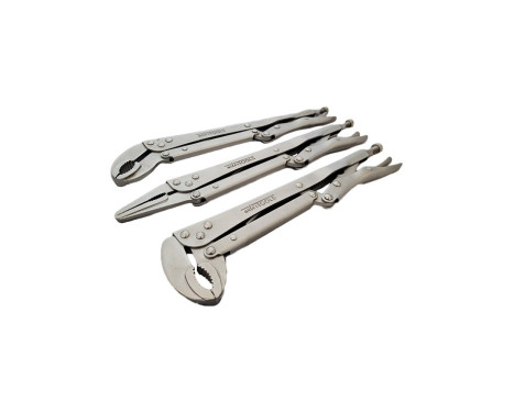 3-piece flat and curved jaw long reach mole grip pliers, Image 4