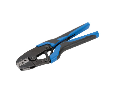 Ratchet Crimping Tool with Double Crimp for Uninsulated Cable Lugs