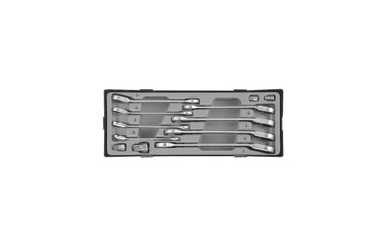 Open-end ratchet wrench set reversible SAE 12 pieces