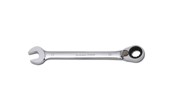Ratchet ring spanner, switchable 12-side 11mm