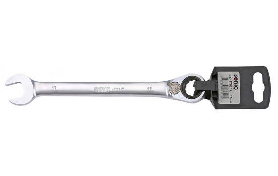 Ratchet ring spanner, switchable 12-side 17mm