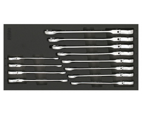 Sonic Ratchet combination wrench set Flexible 12-sided 12-piece