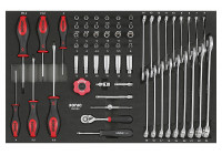 Socket set 1/4 "with keys and screwdrivers 61-pcs SFS