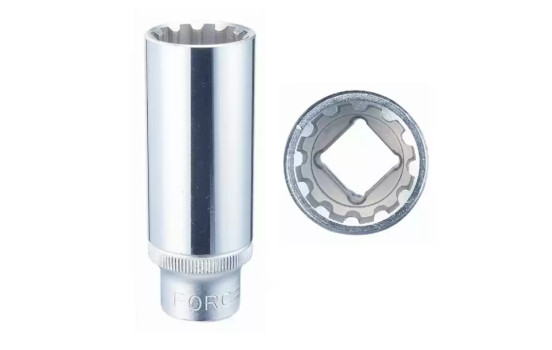 Force Socket long 1/2", Multi-tooth Multi-profile 19mm