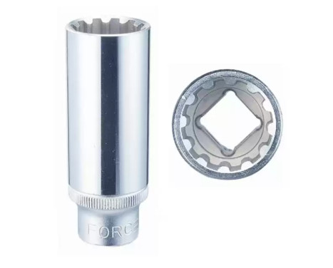 Force Socket long 1/2", Multi-tooth Multi-profile 30mm