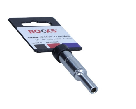 Rooks Socket 1/4", 6-sided, 4.5 mm, long