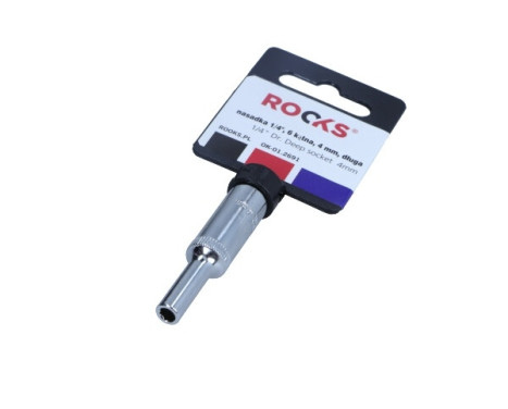 Rooks Socket 1/4", 6-sided, 4 mm, long