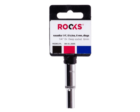 Rooks Socket 1/4", 6-sided, 6 mm, long