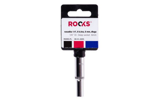 Rooks Socket 1/4", 6-sided, 6 mm, long