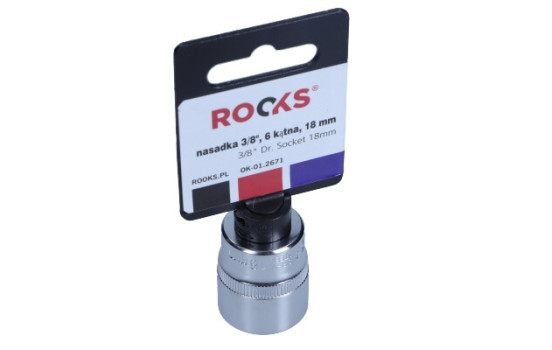 Rooks Socket 3/8", 6-sided, 18 mm