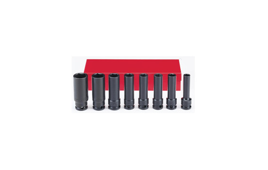 3/8" Impact socket set long SAE 8 pieces