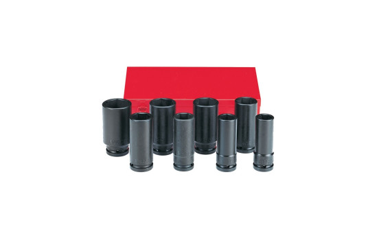 Force 3/4" Impact Socket Set 6-sided long SAE 8-piece