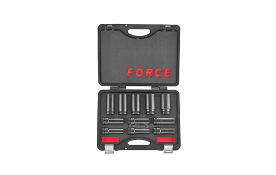 Force 3/4" Impact Socket Set Long 6-sided 11-piece