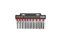1/2" Socket set long 12-sided SAE 10 pieces