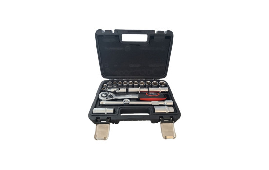 20 Piece 1/2" Socket Wrench Set with Ratchet (Metric) 10/24mm