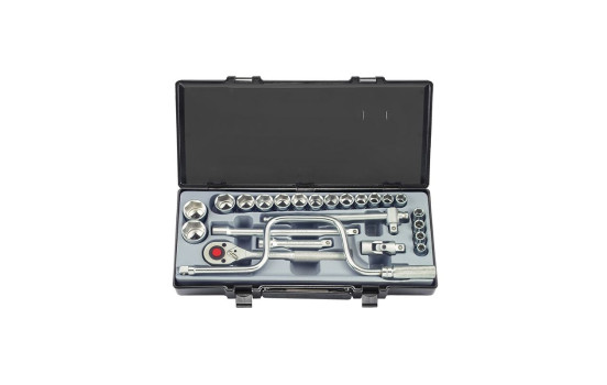 24 Piece 1/2" 6pt. Flank Socket Set, Image 2