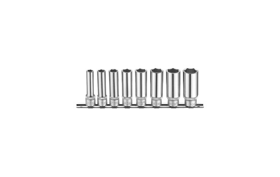 3/8" Socket set long 6-sided 8 pieces
