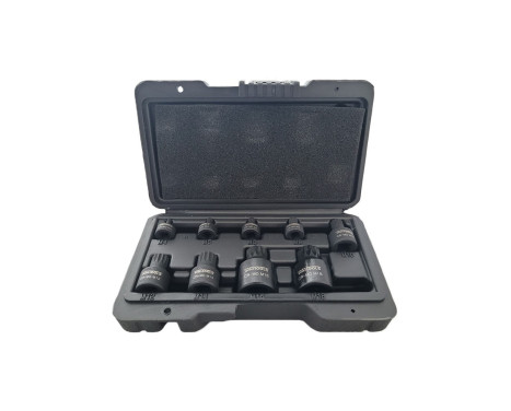 9 Piece Stubby Impact Spline Bit Socket Set M4 to M18 Low Profile