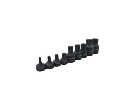 9 Piece Stubby Impact Spline Bit Socket Set M4 to M18 Low Profile, Image 4