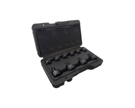 9 Piece Stubby Impact Torx Bit Socket Set T10 to T50 Low Profile, Image 2