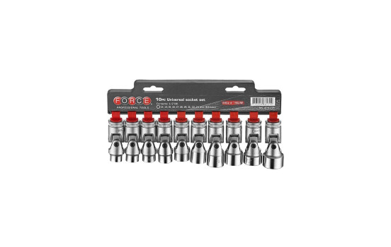 Force 1/2" 6-sided Knee joint socket set 10-piece