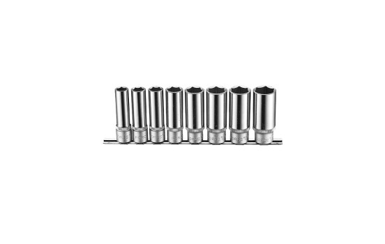 Force 1/2" Socket set long 6-sided SAE 8-piece