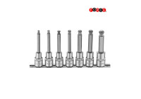 Force 4076 1/2 Bit Socket Set Hexagon Ball Socket 7 Piece