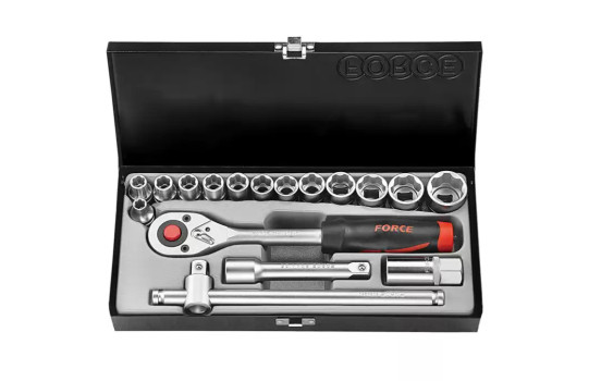 Force Socket Set 1/2" 12-sided 17 pieces
