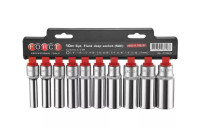 Force Socket Set 1/2" 6-sided long SAE 10 pieces