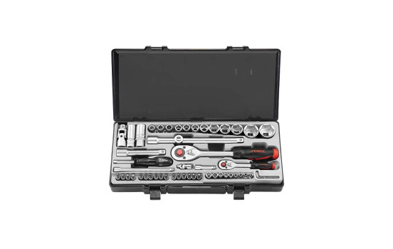 Force Socket Set 1/4" & 1/2" 12-point 54-piece