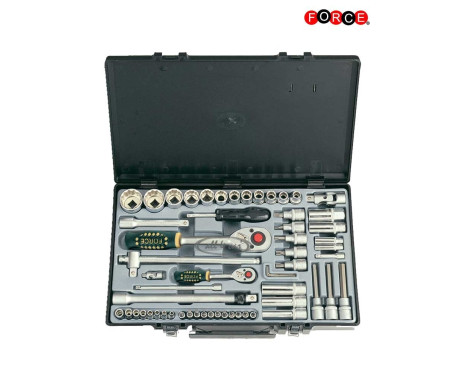 Force Socket Set 1/4" & 1/2" 12-point 61-piece