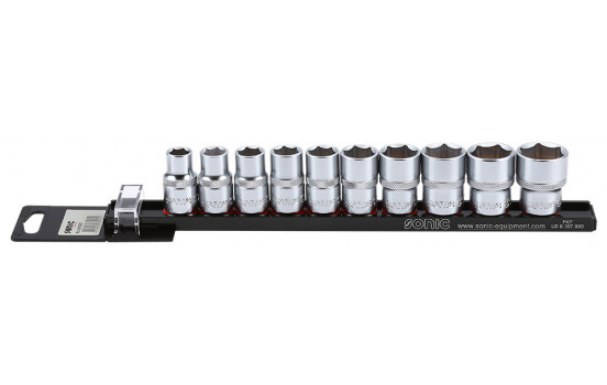 Socket set 1/2 ", 10 pcs on rail