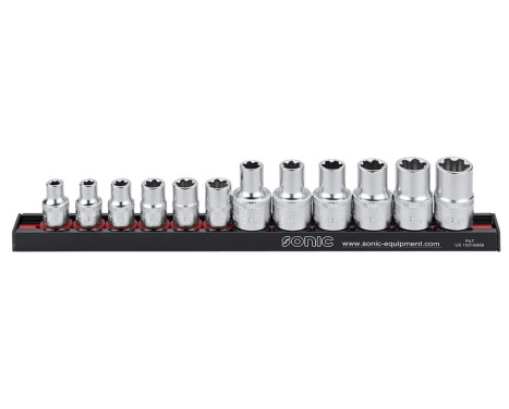 Sonic Socket Set 1/4" & 3/8" TX Plus on rail 12-piece.