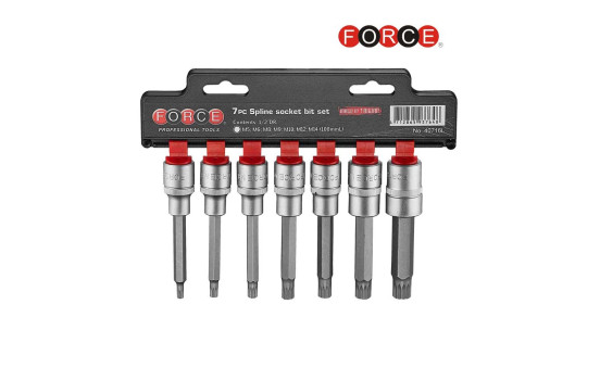 7pc 1/2" DR. Spline socket bit set (100mmL)