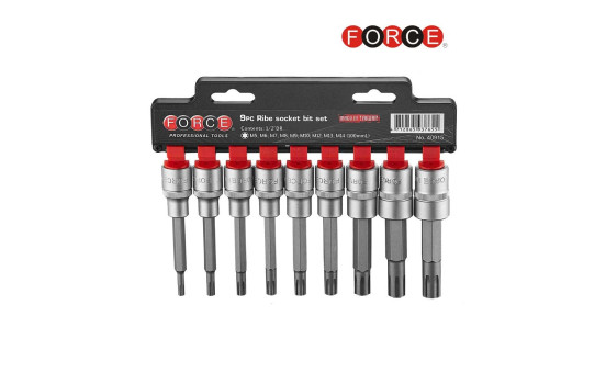 9pc 1/2" DR. Ribe socket bit set (100mmL)