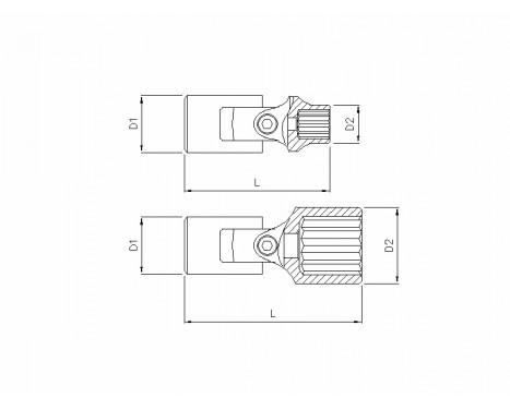 Cardan end 1/4", 12-sided 10mm, Image 2