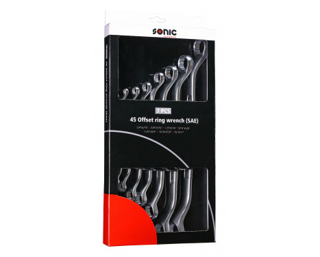 Double ring wrench set 45° (SAE) 7 pieces., Image 2