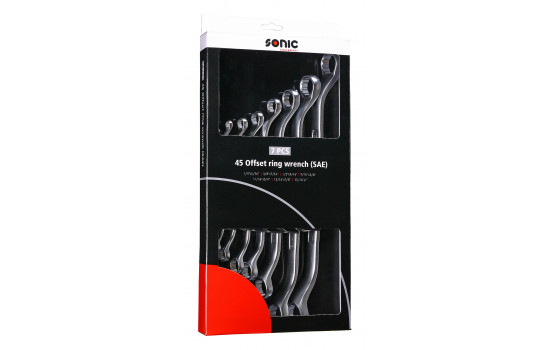 Double ring wrench set 45° (SAE) 7 pieces., Image 2