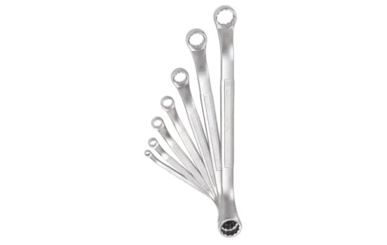 Double ring wrench set 45° (SAE) 7 pieces.
