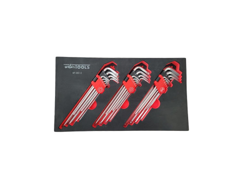 Angle wrench set Extra long Torx, Torx-H, Allen 25 pieces