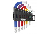 L-key set, with ball head short, with color code 9-pcs.