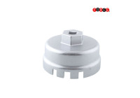 3/8" Aluminum oil filter cap 64.5 mm 14-sided with 6 lugs