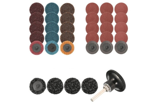 Rooks Sanding and polishing discs, 50 mm flexipad, 6 mm shaft, set of 35
